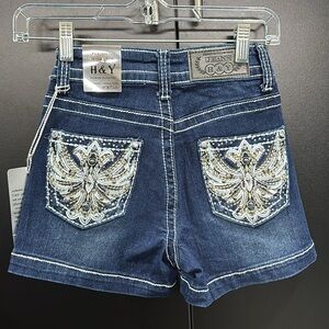 H&Y Premium embroidered/rhinestones back pockets,high rise,belt loop,stretch